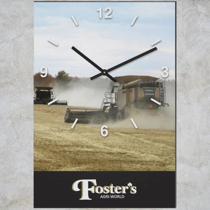 Horloge murale rectangulaire en acrylique noir, 11" x 16", impression quadrichromie