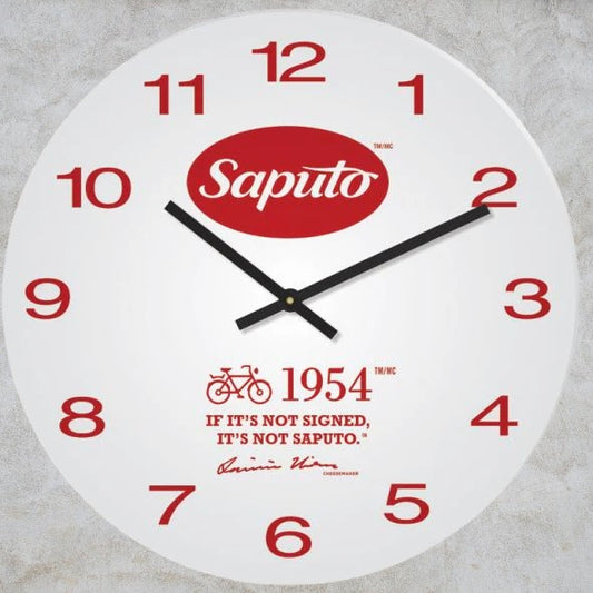 11 3/4" Horloge murale ronde en acrylique blanc 1/8" quadrichromie