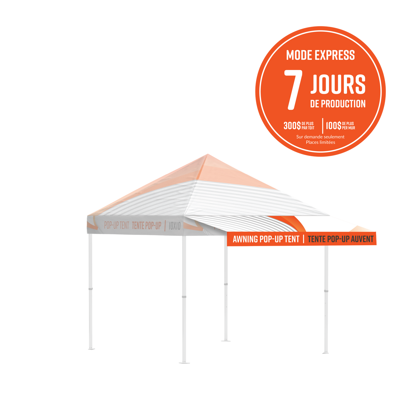 Auvent - tente popup 10x10