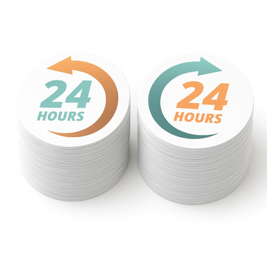 Décalques blancs à double face / permanent (1 à 4 po/ca) QUAD numérique