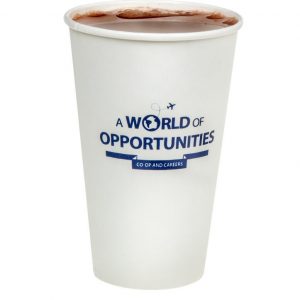 GOBELETS EN PAPIER PERSONALISÉ– CHAUDS OU FROID 8 - 10- 12- 16 - 20oz