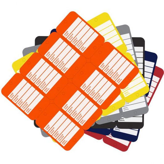 Étiquette Polyéthylène de couleur (1.5" x 2.5") pour concessionnaire automobile, sérigraphié en blanc au recto et au verso