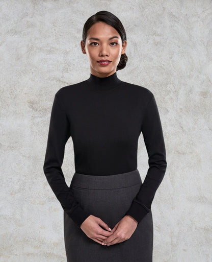 Tricot à manches longues de style classique avec col cheminée