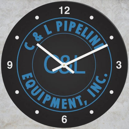 11 3/4" Horloge murale ronde en acrylique noir quadrichromie