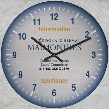 11 3/4" dia. Horloge murale ronde Aluma-Tech quadrichromie