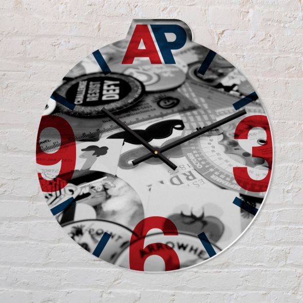 Horloge murale sur mesure en acrylique blanc 1/8" impression quadrichromie