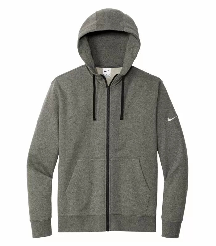 NIKE CHANDAIL À CAPUCHON À GLISSIÈRE MOLLETON CLUB AVEC SWOOSH À LA MANCHE. DR1513