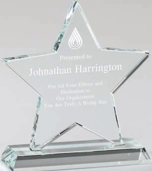 Plaque en cristal étoile CRY668 - 5½”x 5¾”