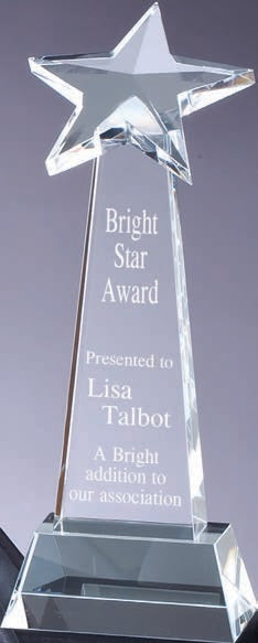 Trophée cristal étoile CRY167 4”x 10½''