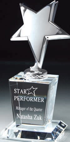 Trophée cristal étoile CRY756 3”x 7½”