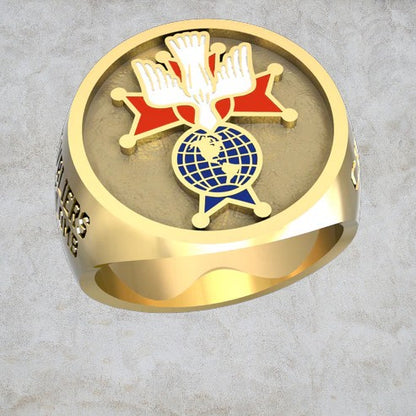 Bague 4e degré logo couleur Duralium/Or 9004