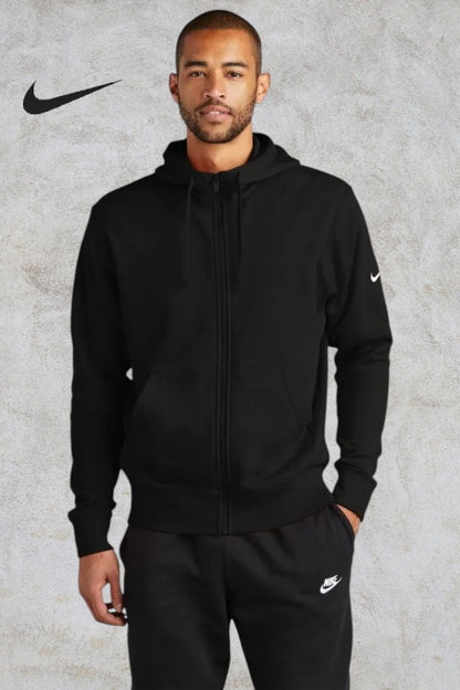 NIKE CHANDAIL À CAPUCHON À GLISSIÈRE MOLLETON CLUB AVEC SWOOSH À LA MANCHE. DR1513