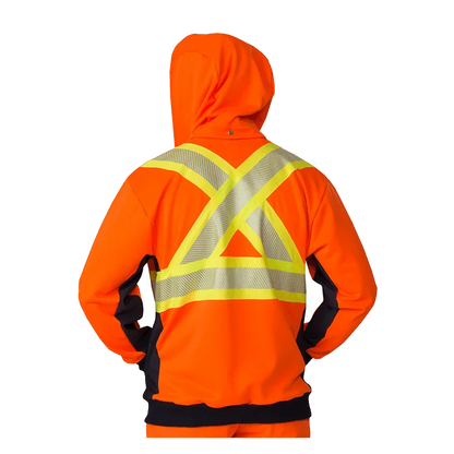 Chandail à Capuche Zippé Haute Visibilité avec Bandes Réfléchissantes RT37HVF7